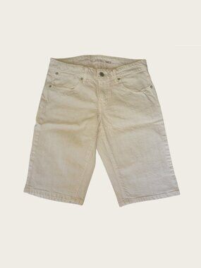 Levi's Women's White Stretch Denim Bermuda Shorts Size 25 Knee Length